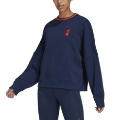 ADIDAS Rundhals-Sweatshirt Frau Espagne 2022/23 -MACRON Verkaufsgeschäft adidas he8911 4 apparel on model front view white