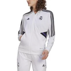 ADIDAS Trainingsjacke Frau Real Madrid Condivo 2022/23 -MACRON Verkaufsgeschäft adidas hg4013 4 apparel on model front view white