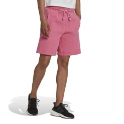 Molton-Shorts Für Frauen Adidas ALL SZN -MACRON Verkaufsgeschäft adidas hk0454 5 apparel on model walking view white