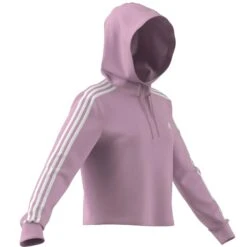Kurzes Sweatshirt Mit 3 Streifen, Damen Adidas Essentials -MACRON Verkaufsgeschäft adidas hl2167 8 apparel zip turntable 3d 2 white