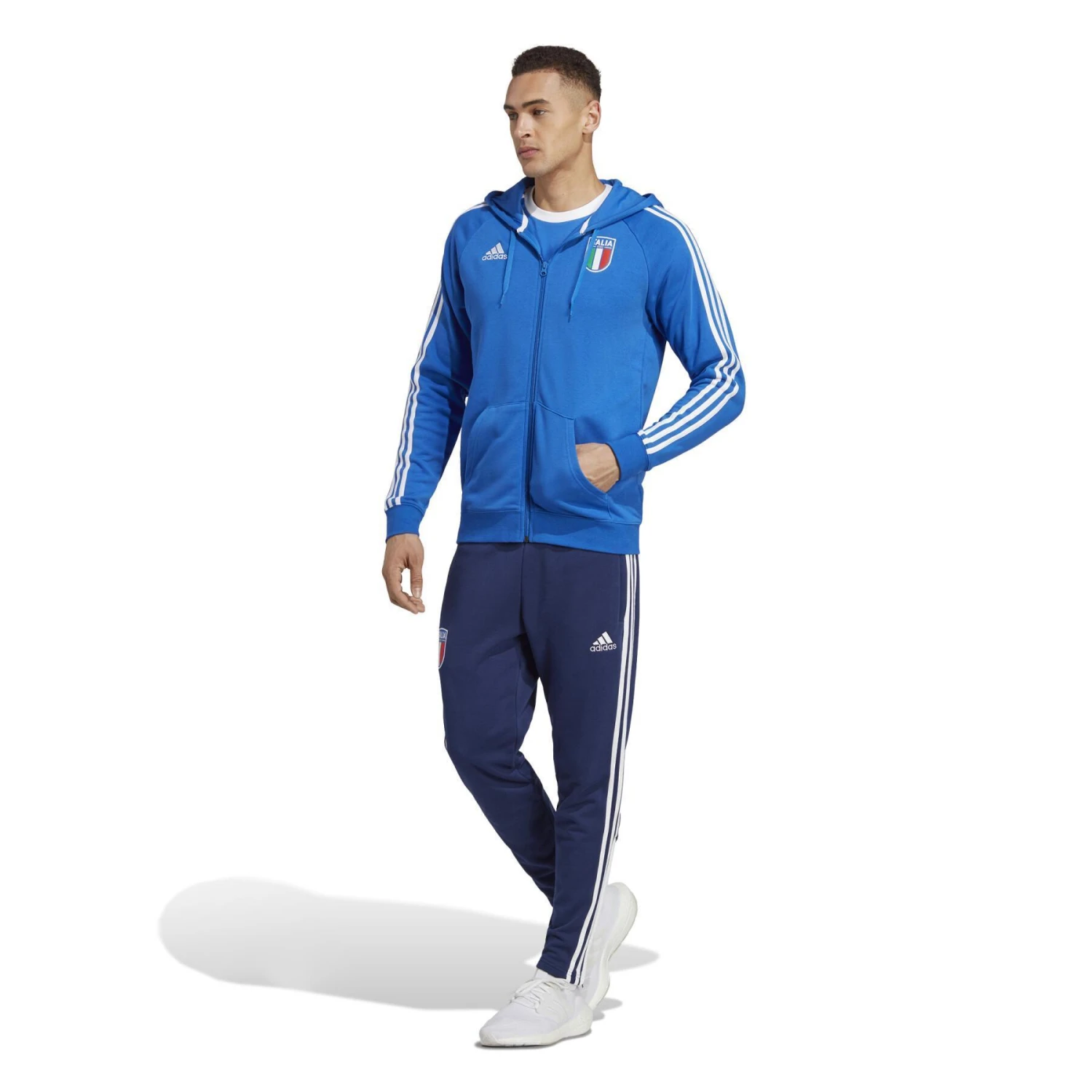 ADIDAS Sweatshirt Reißverschluss Mit Kapuze Italie 2022/23 3 ADIDAS Sweatshirt Reißverschluss Mit Kapuze Italie 2022/23 – Bild 3