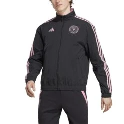 ADIDAS Jacke Inter Miami FC Anthem 2023 -MACRON Verkaufsgeschäft adidas hu0061 4 apparel on model front view white