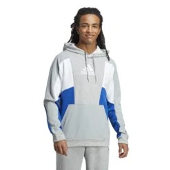 Kapuzenpullover Adidas Essentials Colorblock -MACRON Verkaufsgeschäft adidas hy5930 3 apparel on model standard view white