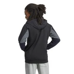 Sweatshirt Mit Full-Zip-Kapuze Adidas Essentials Colorblock -MACRON Verkaufsgeschäft adidas hy5936 5 apparel on model back view white