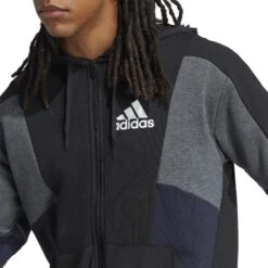 Sweatshirt Mit Full-Zip-Kapuze Adidas Essentials Colorblock -MACRON Verkaufsgeschäft adidas hy5936 8 apparel on model detail view 2 white