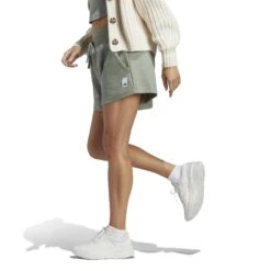 Shorts Für Frauen Adidas Lounge Terry Loop -MACRON Verkaufsgeschäft adidas hz1602 5 apparel on model side view white