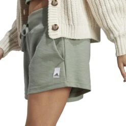 Shorts Für Frauen Adidas Lounge Terry Loop -MACRON Verkaufsgeschäft adidas hz1602 8 apparel on model detail view 2 white