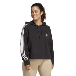 Cropped Kapuzenpullover Frau Adidas 3-Stripes Essentials French Terry (GT) 18 Cropped Kapuzenpullover Frau Adidas 3-Stripes Essentials French Terry (GT) -MACRON Verkaufsgeschäft adidas ib8743 3 apparel on model standard view white