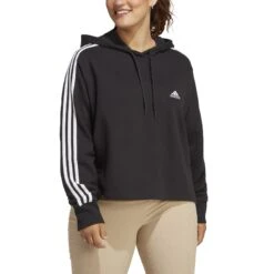 Cropped Kapuzenpullover Frau Adidas 3-Stripes Essentials French Terry (GT) 19 Cropped Kapuzenpullover Frau Adidas 3-Stripes Essentials French Terry (GT) -MACRON Verkaufsgeschäft adidas ib8743 4 apparel on model front view white