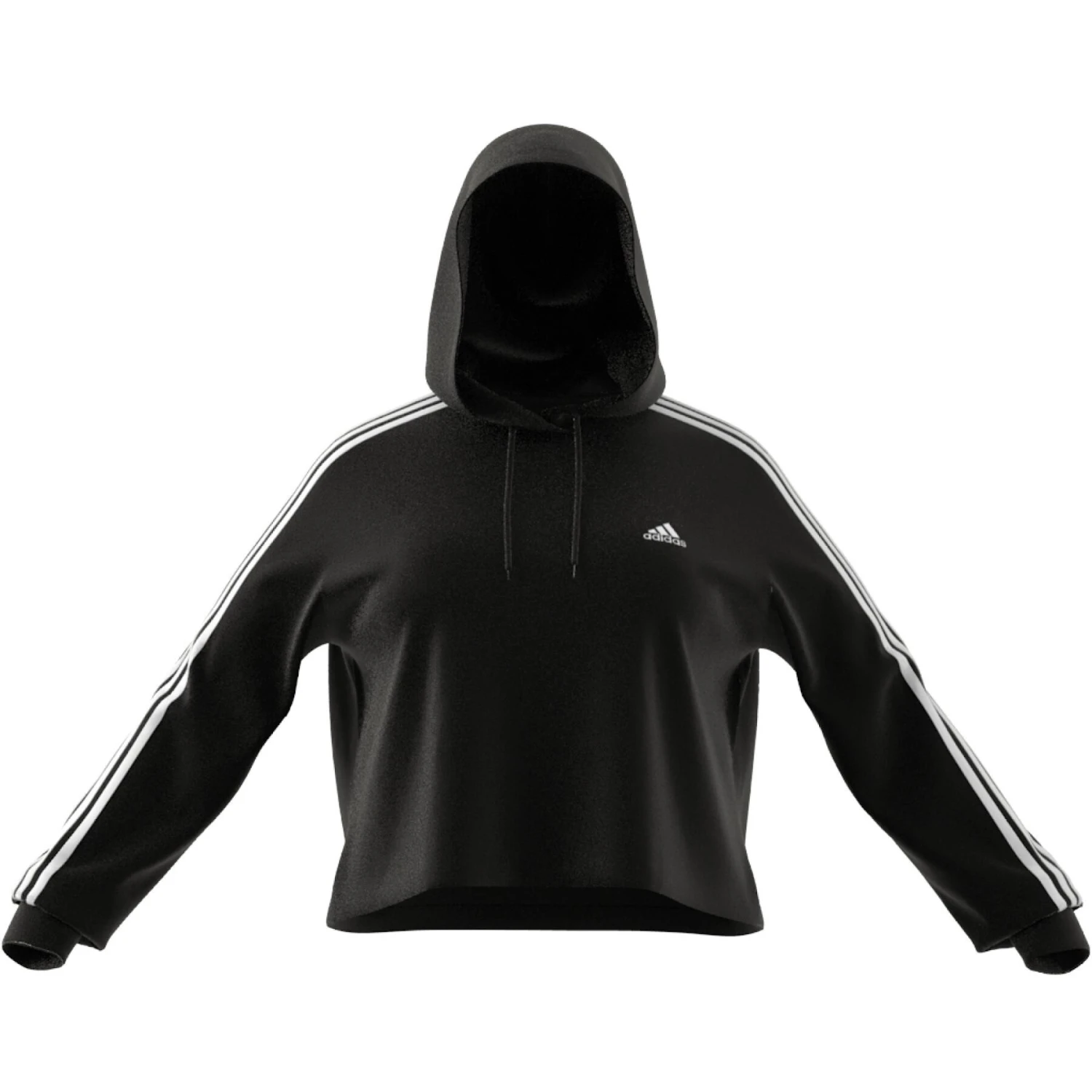 Cropped Kapuzenpullover Frau Adidas 3-Stripes Essentials French Terry (GT) 9 Cropped Kapuzenpullover Frau Adidas 3-Stripes Essentials French Terry (GT) – Bild 9