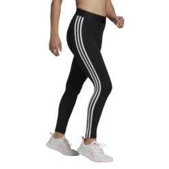 Damen-Leggings Adidas Essentials 3-Bandes -MACRON Verkaufsgeschäft gl0723 app on model walking white