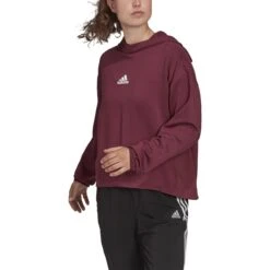 Kapuzen-Sweatshirt, Damen Adidas Primegreen You For You -MACRON Verkaufsgeschäft gs3946 app on model front white