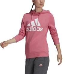 Sweatshirt Frau Adidas Loungewear Essentials Logo Fleece -MACRON Verkaufsgeschäft h07889 app on model front white