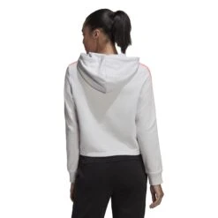 Kapuzen-Sweatshirt, Damen Adidas Essentials -MACRON Verkaufsgeschäft hc9132 5 apparel on model back view white