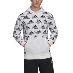 Sweatshirt Adidas Essentials Brandlove French Terry -MACRON Verkaufsgeschäft he1778 app on model front white
