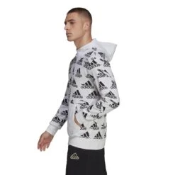 Sweatshirt Adidas Essentials Brandlove French Terry -MACRON Verkaufsgeschäft he1778 app on model side white
