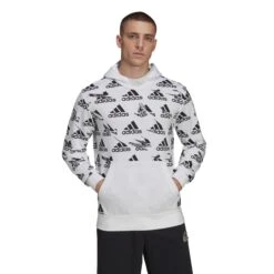 Sweatshirt Adidas Essentials Brandlove French Terry -MACRON Verkaufsgeschäft he1778 app on model standard white