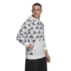 Sweatshirt Adidas Essentials Brandlove French Terry -MACRON Verkaufsgeschäft he1778 app on model walking white