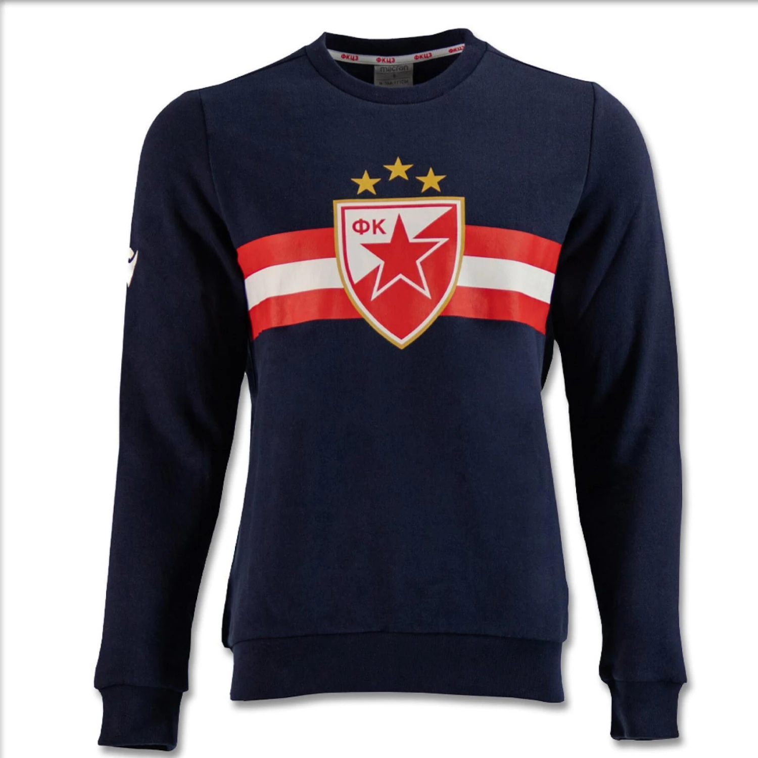 MACRON Sweatshirt Mit Rundhalsausschnitt Aus Baumwolle Étoile Rouge De Belgrade 2022/23 1 MACRON Sweatshirt Mit Rundhalsausschnitt Aus Baumwolle Étoile Rouge De Belgrade 2022/23